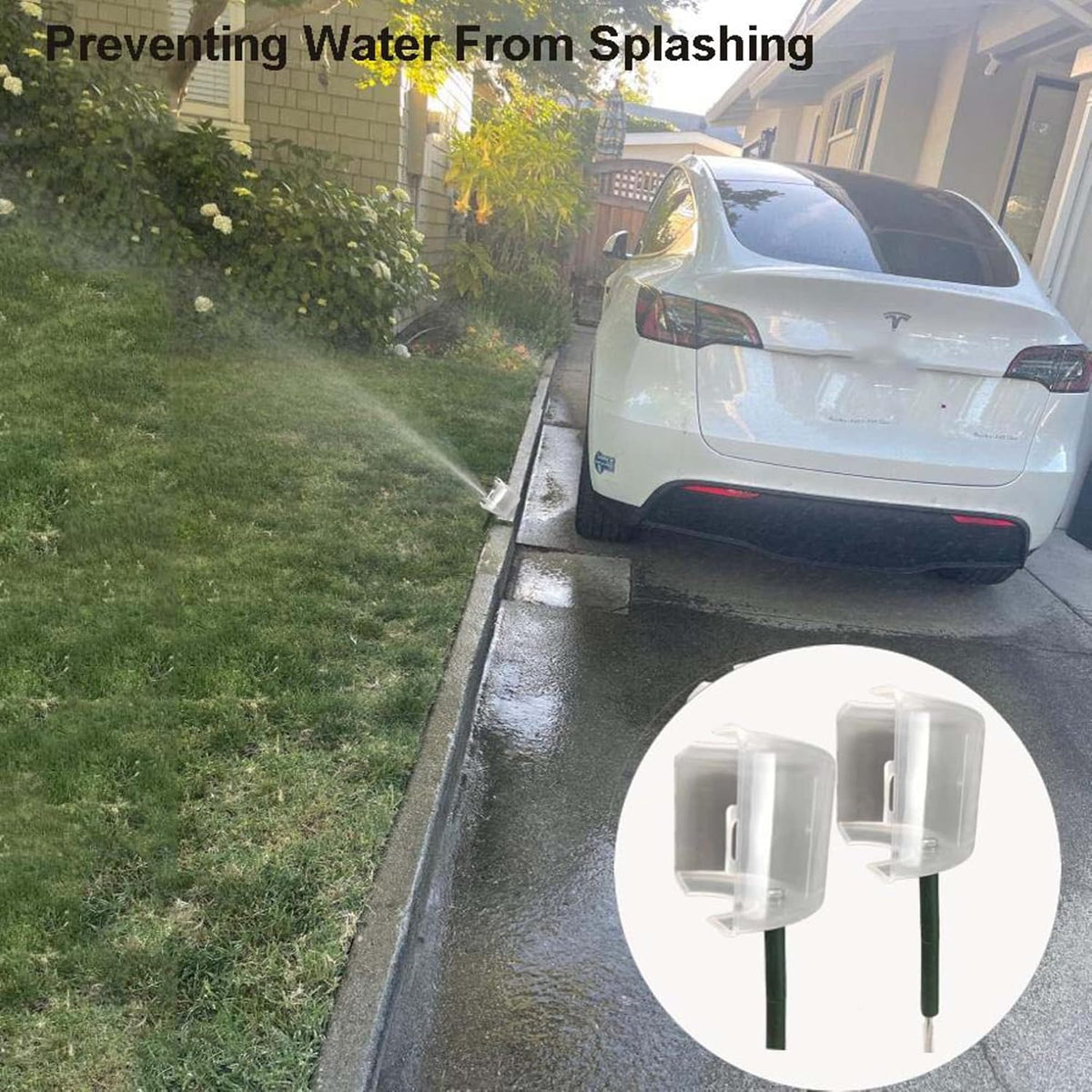 2pc Sprinkler Splash Shield for Lawns, Underground Sprinkler Guard (15in)