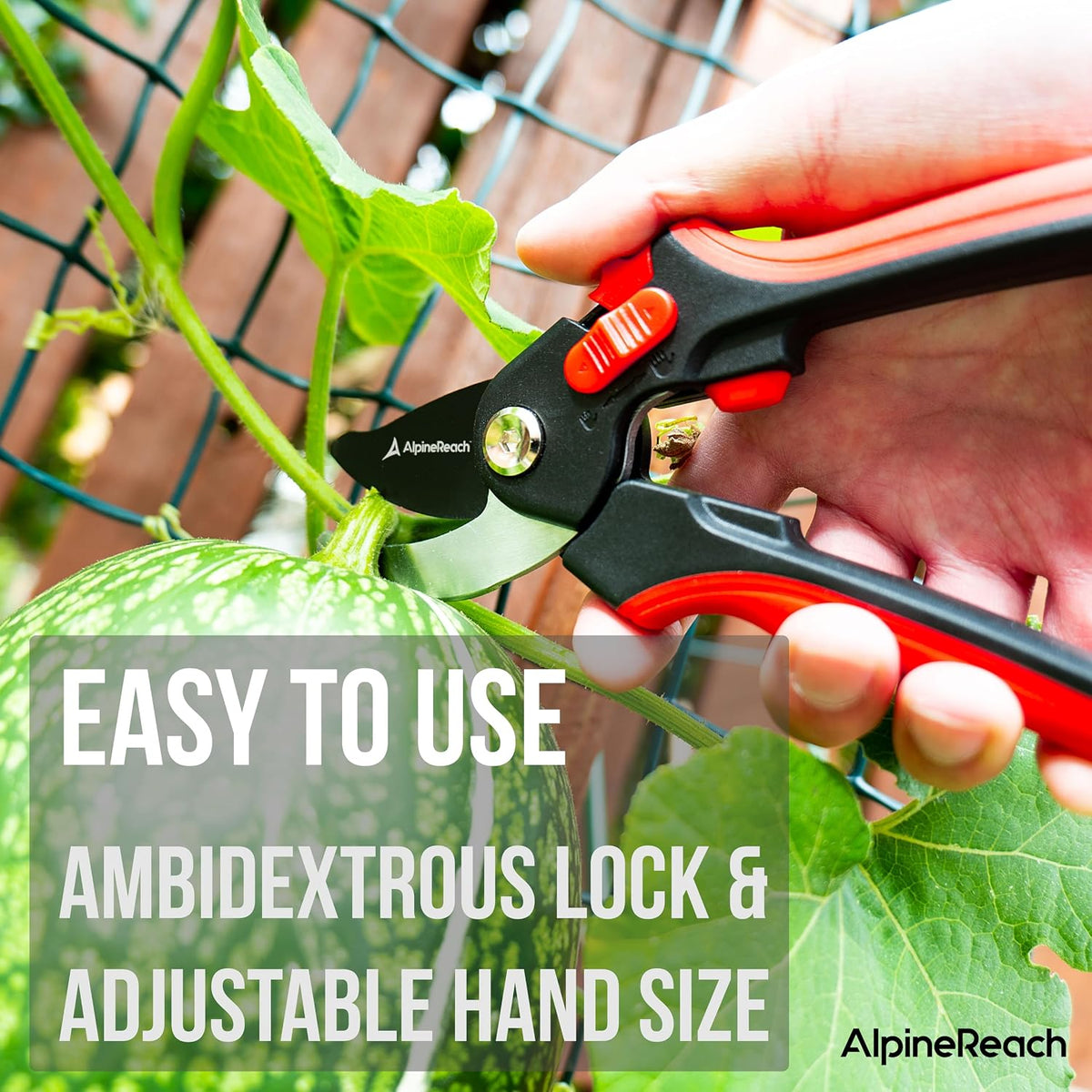 Pruning Shears Set Bypass and Anvil for Gardening, Sharp Ergonomic Pruners, Adjustable Soft Handle for Small & Large Hands, Heavy Duty High Carbon Steel Blade, Secateurs, Gift Box