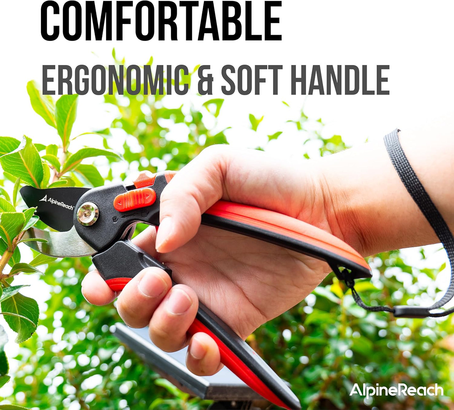 Pruning Shears Set Bypass and Anvil for Gardening, Sharp Ergonomic Pruners, Adjustable Soft Handle for Small & Large Hands, Heavy Duty High Carbon Steel Blade, Secateurs, Gift Box