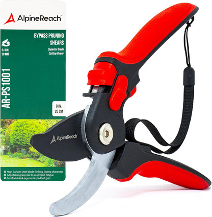 Pruning Shears Set Bypass and Anvil for Gardening, Sharp Ergonomic Pruners, Adjustable Soft Handle for Small & Large Hands, Heavy Duty High Carbon Steel Blade, Secateurs, Gift Box
