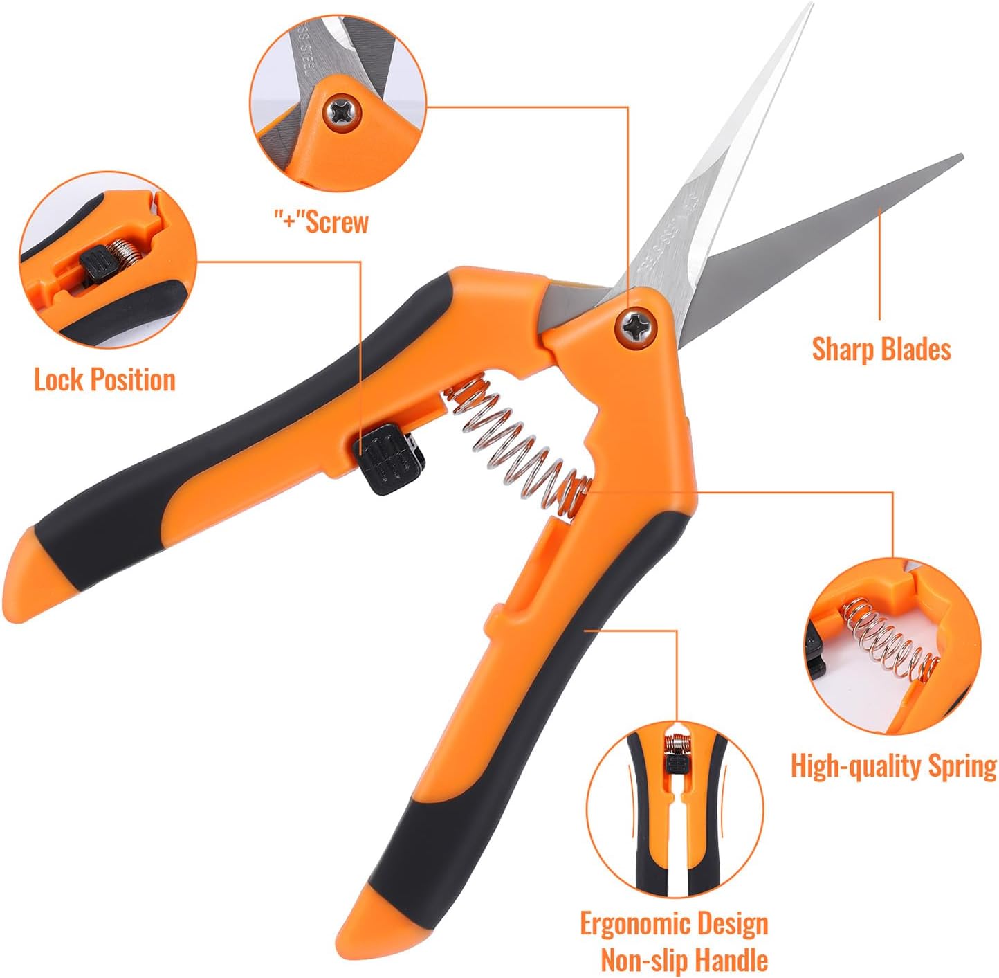 4 Pack Pruning Shears 6.5 Inch Stainless Steel Garden Scissors