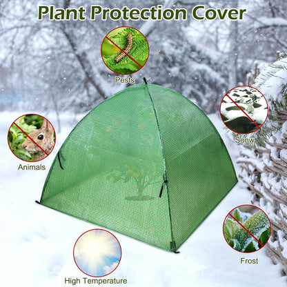 Plant Tent Outdoor Winter Shrub Cover Green Frost Tents Plant Covers Freeze Protection Tent Waterproof Plant Frost Protector Plant Guard Cover to Protect Plants Vegetable from Animals, 37X37X27Inch