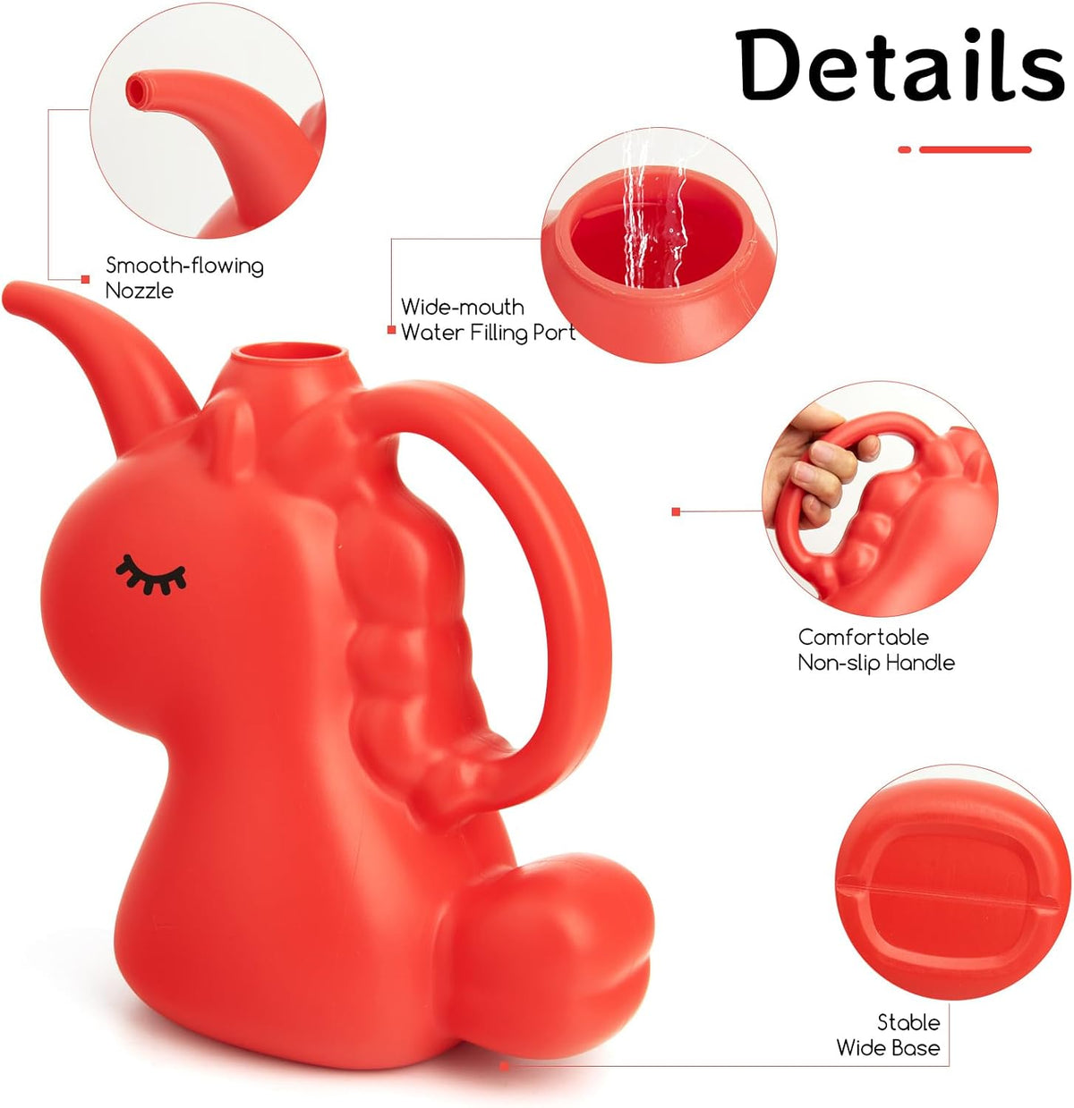 Small Watering Can for Indoor Plants 1/4 Gallon 1L Pink