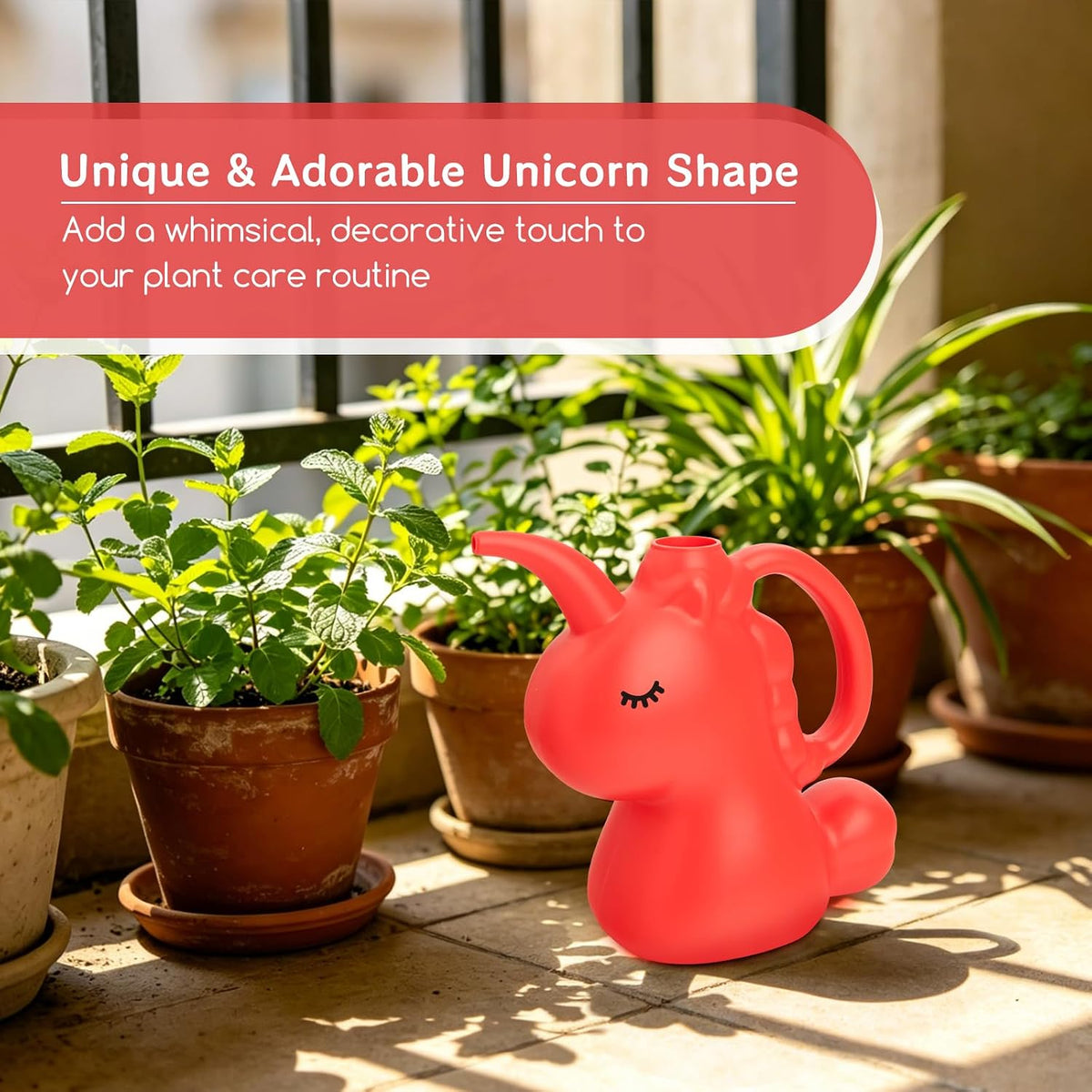 Small Watering Can for Indoor Plants 1/4 Gallon 1L Pink