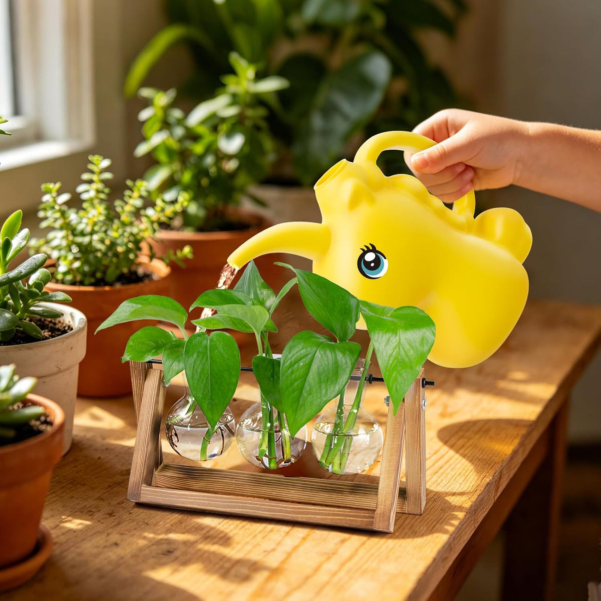 Small Watering Can for Indoor Plants 1/4 Gallon 1L Pink