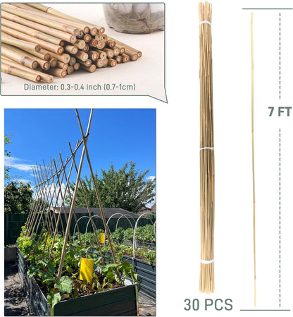 50Pcs / 4ft Bamboo Plant Stakes for Indoor Outdoor Plants, Garden Plant Support Sticks, Poles for Tomato Vegetables Beans Trees Potted Climbing Plants(0.32''-0.4'')