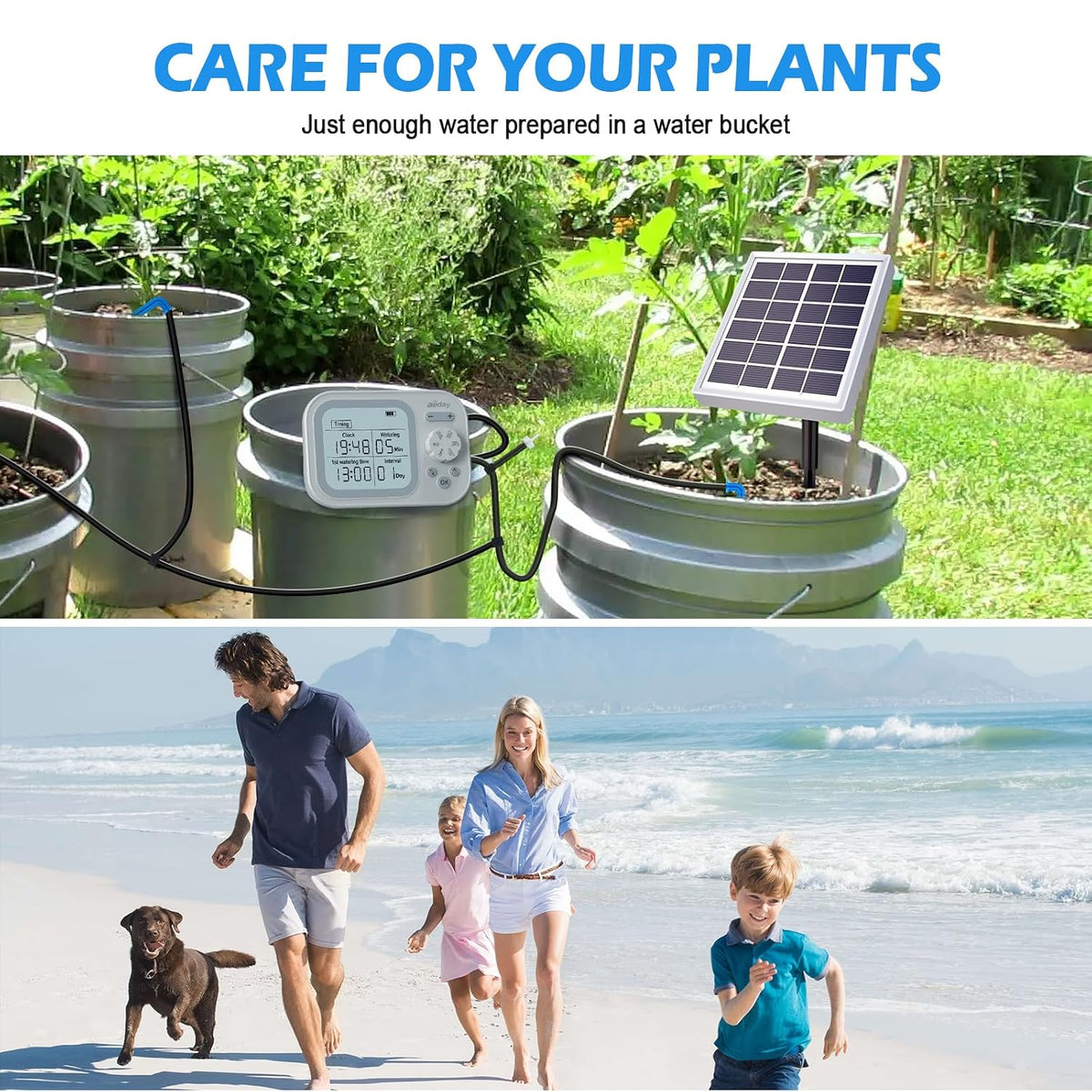 Automatic Drip Irrigation System for Indoor Plants, 2026 Automatic Plant Waterer for 15 Potted Plants Watering with Anti-Siphon and Humidity Mode, Timer, Rechargeable Vacation Self-Watering Pump