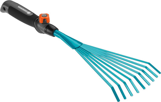 combisystem Hand Rake: Wire Hand rake for Raking up Garden Waste, 12 cm Working Width, Steel, Ergonomic Handle, Corrosion Protection (8919-20)