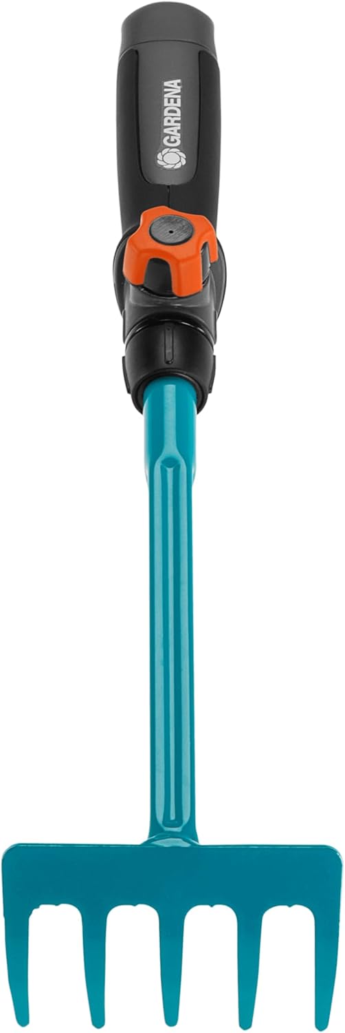 combisystem Hand Rake: Wire Hand rake for Raking up Garden Waste, 12 cm Working Width, Steel, Ergonomic Handle, Corrosion Protection (8919-20)