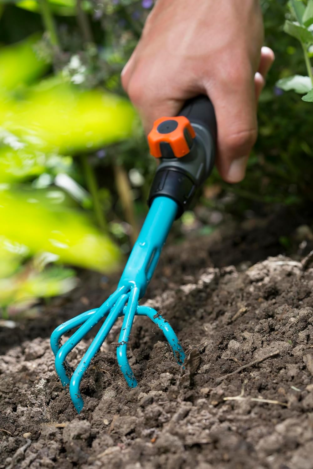 combisystem Hand Rake: Wire Hand rake for Raking up Garden Waste, 12 cm Working Width, Steel, Ergonomic Handle, Corrosion Protection (8919-20)