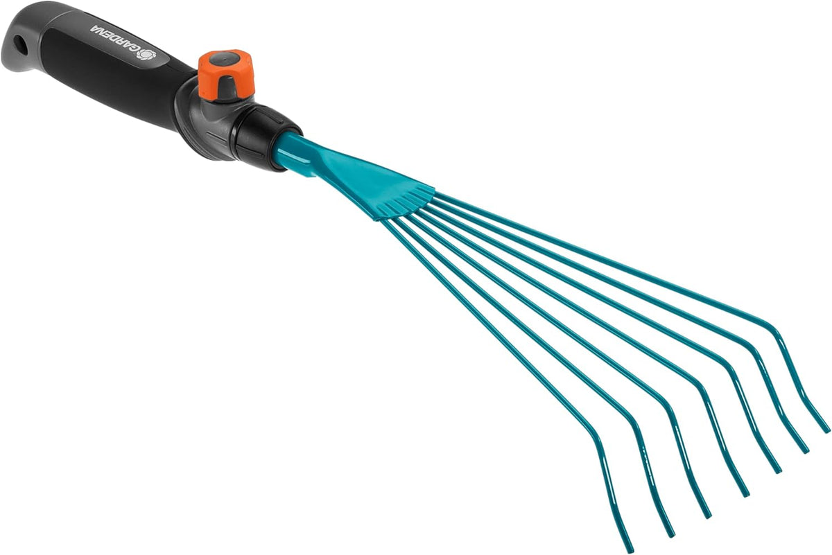 combisystem Hand Rake: Wire Hand rake for Raking up Garden Waste, 12 cm Working Width, Steel, Ergonomic Handle, Corrosion Protection (8919-20)