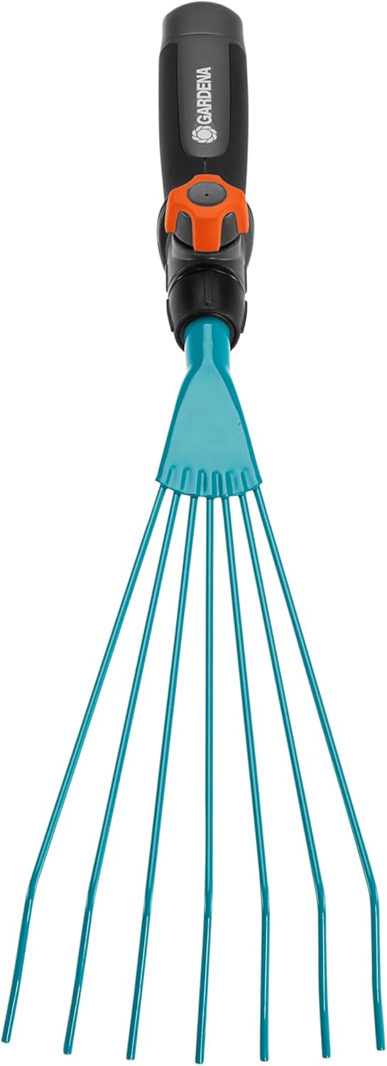 combisystem Hand Rake: Wire Hand rake for Raking up Garden Waste, 12 cm Working Width, Steel, Ergonomic Handle, Corrosion Protection (8919-20)
