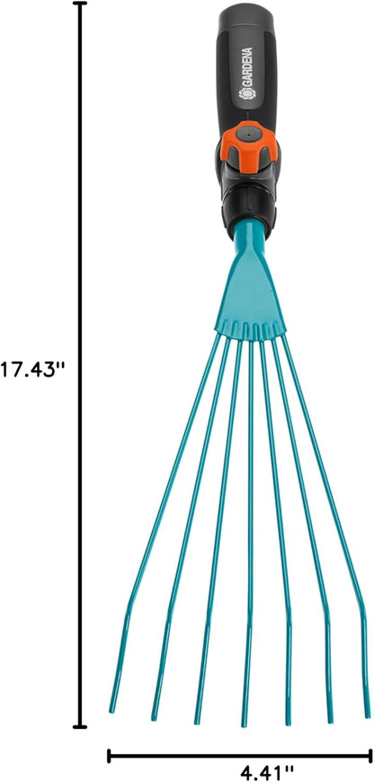 combisystem Hand Rake: Wire Hand rake for Raking up Garden Waste, 12 cm Working Width, Steel, Ergonomic Handle, Corrosion Protection (8919-20)