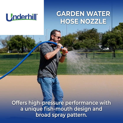 Precision Cyclone Garden Water Hose Nozzle with High Flow Control Valve, 50+ GPM 80 PSI, 3/4-Inch MHT by 1-Inch FHT Adapter, HN5000CV