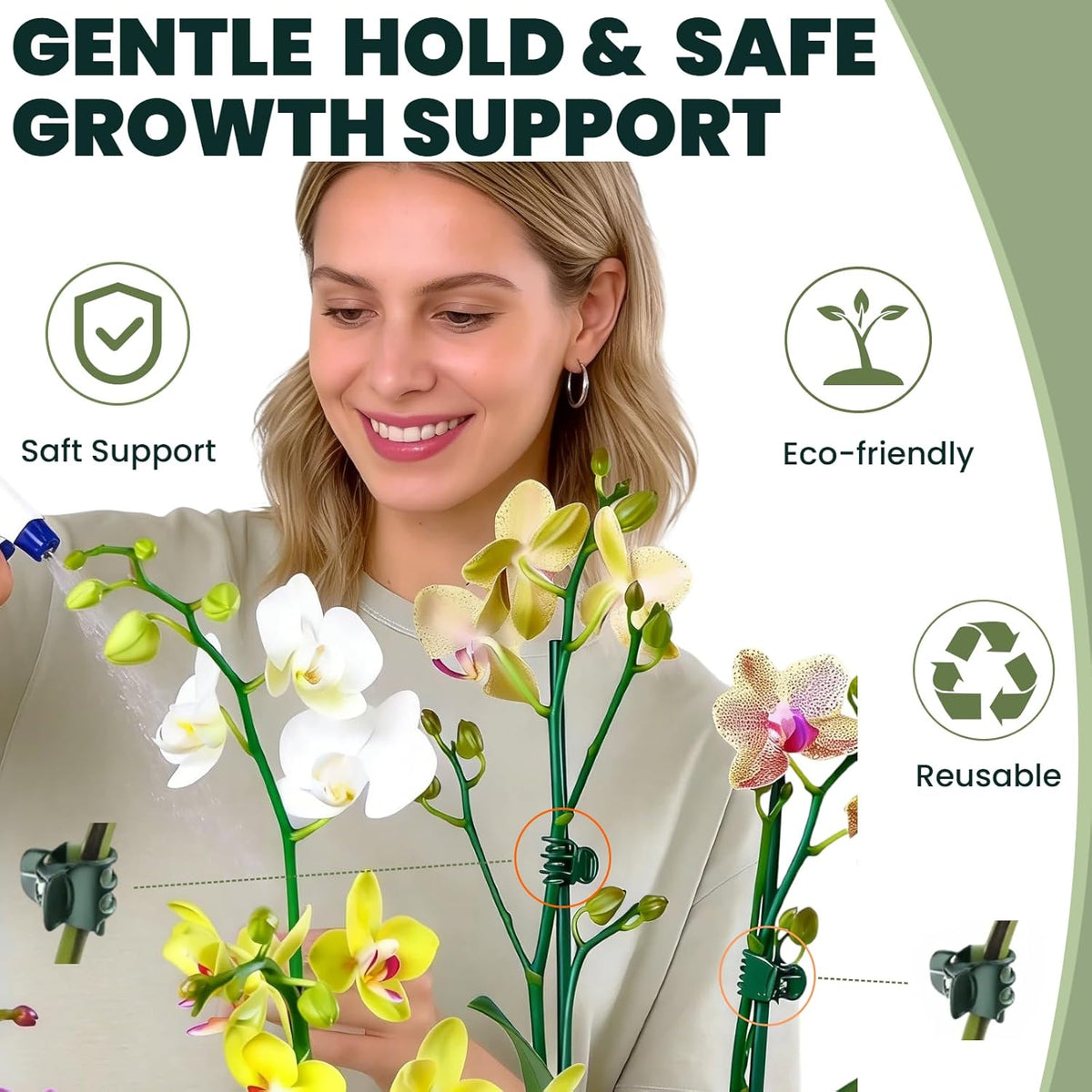 100pcs Standard Orchid Clips, Small Plant Clips for Thin Stem Vines