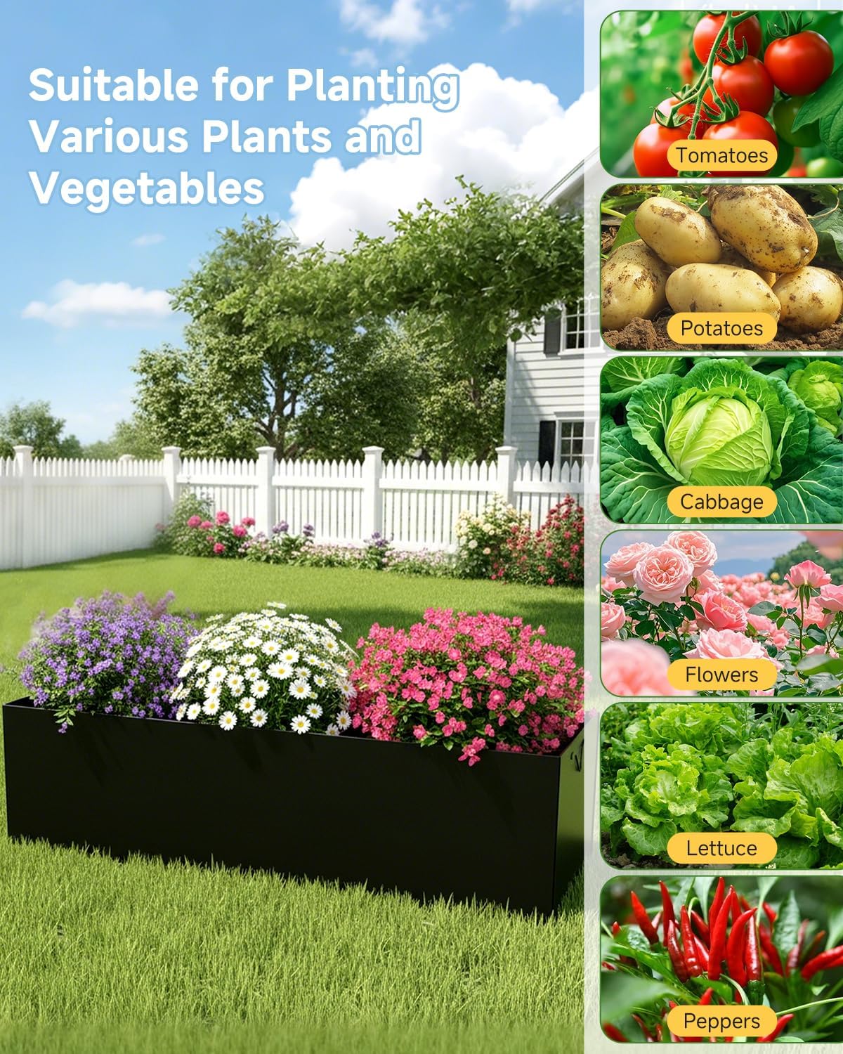Cucumber Trellis for Climbing Plants Outdoor, A-Shape Garden Trellis for Raised Bed, Metal Plant Trellis with Garden Netting for Flower Vegetables, Pea, Grape (50 * 17 * 65inch(L*W*H)