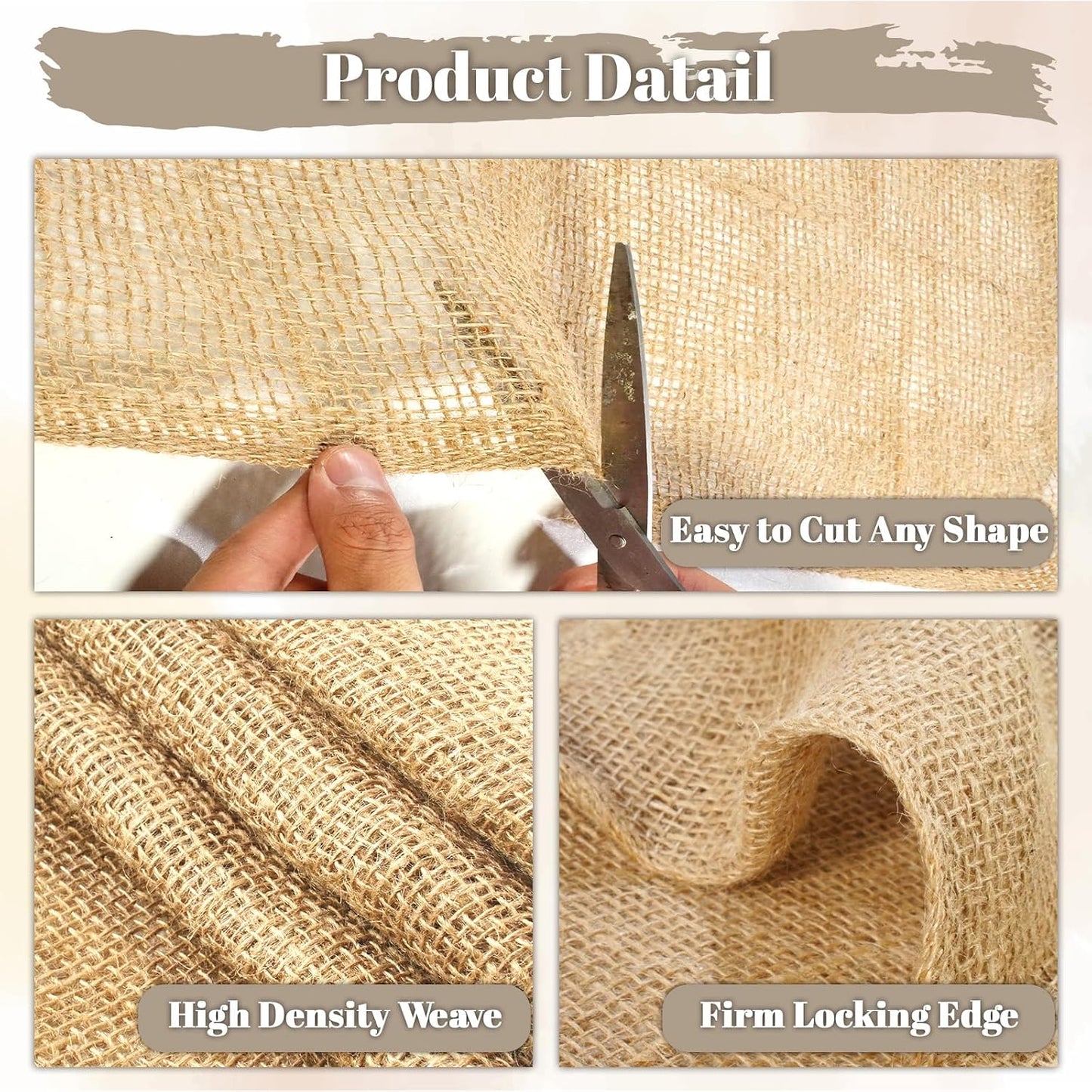 40 inches X 15 FT Natural Burlap Fabrics Plant Covers Freeze Protection,Winter Frost Plant Blankets,Tree Wraps Rolls Tree Trunk Protectors,Gardening Burlap Rolls for Decorations, Outdoor Weddings