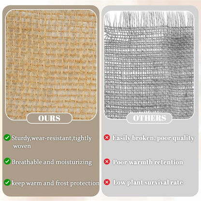 40 inches X 15 FT Natural Burlap Fabrics Plant Covers Freeze Protection,Winter Frost Plant Blankets,Tree Wraps Rolls Tree Trunk Protectors,Gardening Burlap Rolls for Decorations, Outdoor Weddings