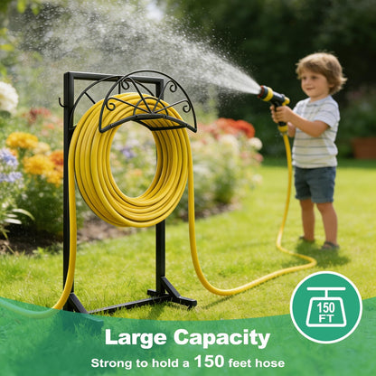 Garden Hose Holder for Outside,Heavy-Duty Metal Hose Hanger Rack