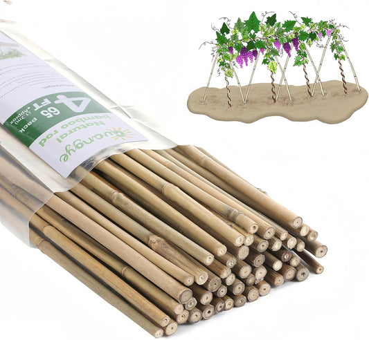 Bamboo Stakes,4Feet,65Pcs,Plant Bamboo Post, ,Bamboo Garden Stakes