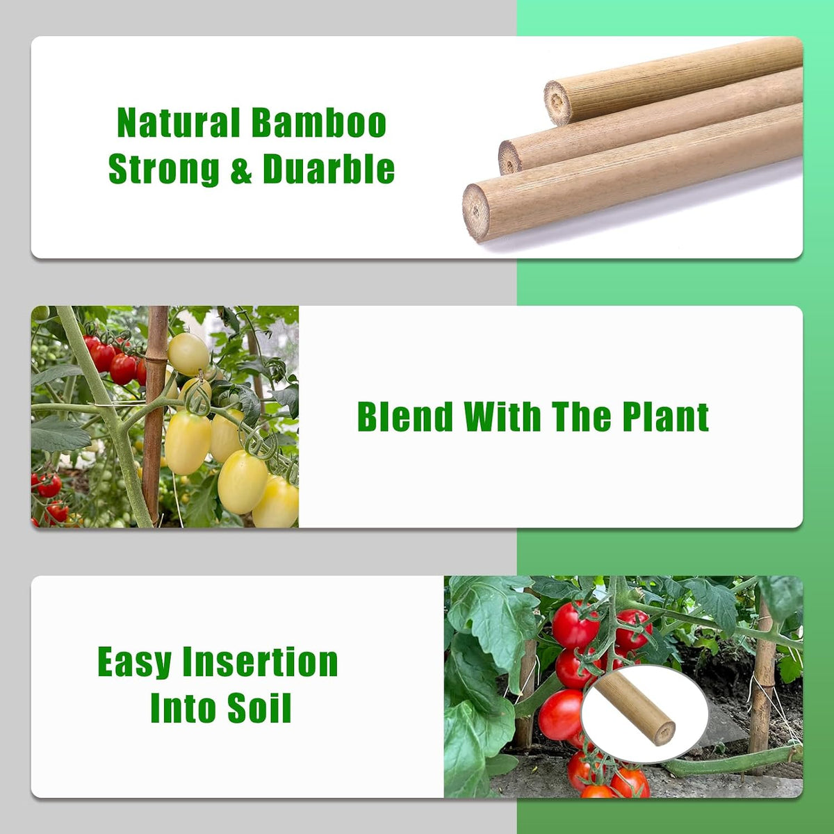 Bamboo Stakes,4Feet,65Pcs,Plant Bamboo Post, ,Bamboo Garden Stakes