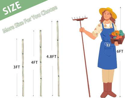 Bamboo Stakes,4Feet,65Pcs,Plant Bamboo Post, ,Bamboo Garden Stakes