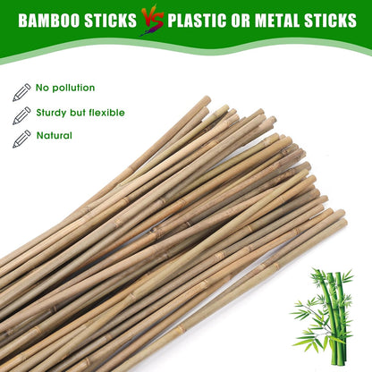 Bamboo Stakes,4Feet,65Pcs,Plant Bamboo Post, ,Bamboo Garden Stakes
