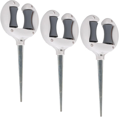 3Pcs Garden Hose Guide Nail, 10.6In Metal Garden Hose Guide Spike Roller Reel Lawn Hose Support Spike Hose Guide Stakes Hose Holder for Yard Lawn Garden Plant Protection