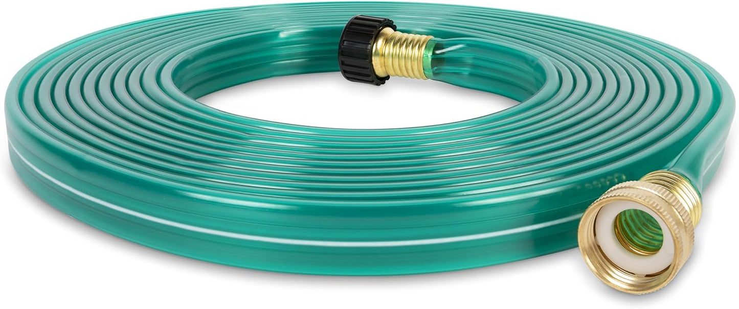 2-in-1 Sprinkler Soaker Hose 25 ft, Kink-Free Water Hose with Holes