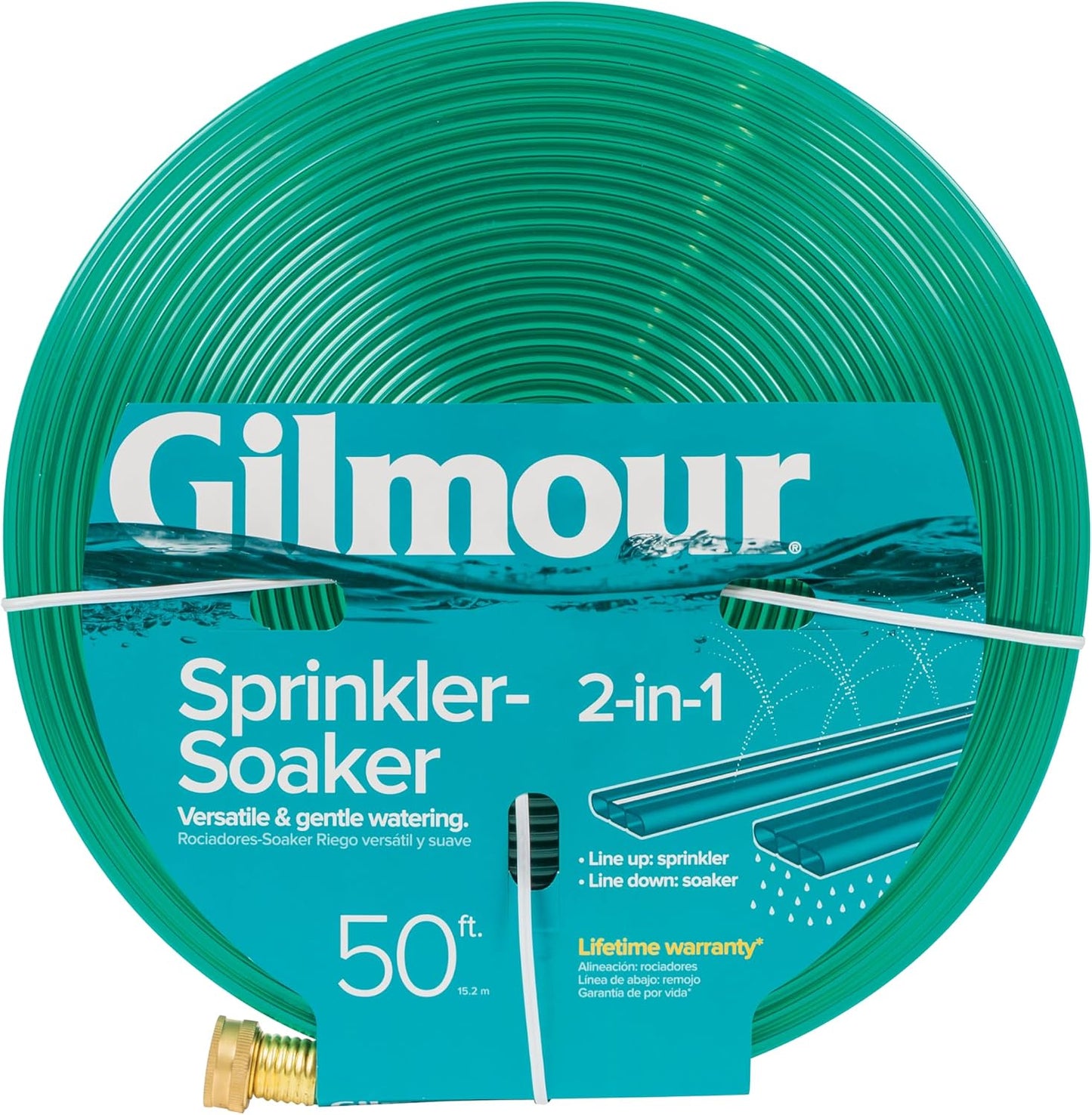 2-in-1 Sprinkler Soaker Hose 25 ft, Kink-Free Water Hose with Holes