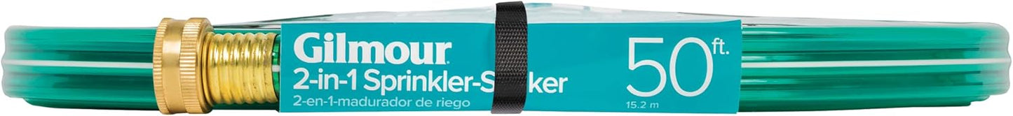 2-in-1 Sprinkler Soaker Hose 25 ft, Kink-Free Water Hose with Holes