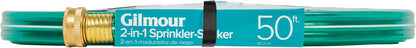 2-in-1 Sprinkler Soaker Hose 25 ft, Kink-Free Water Hose with Holes