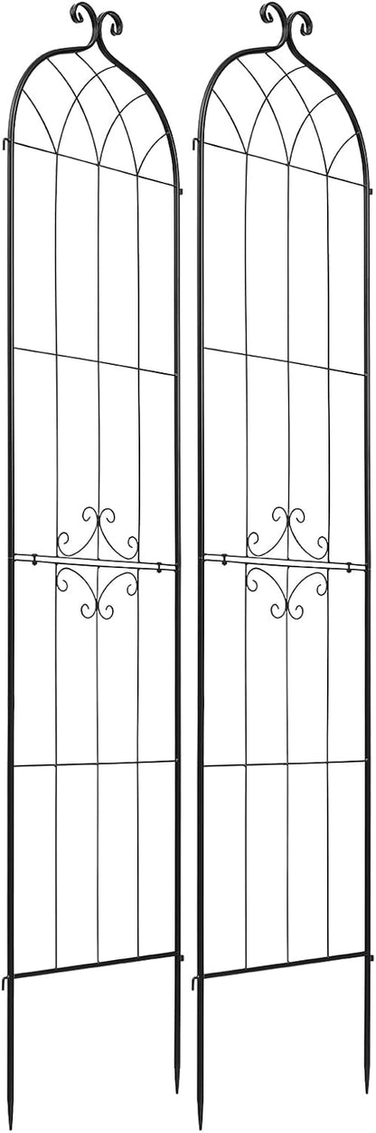 Garden Trellis, 87 x 20 inch Rose Trellis, 2 Packs Garden Flower Rose Trellises with Powder-Coated Finish & Convenient Locking Design, Plant Support Trellises for Flowers, Vegetables, Roses