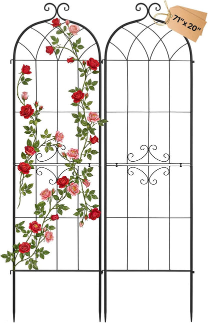Garden Trellis, 87 x 20 inch Rose Trellis, 2 Packs Garden Flower Rose Trellises with Powder-Coated Finish & Convenient Locking Design, Plant Support Trellises for Flowers, Vegetables, Roses