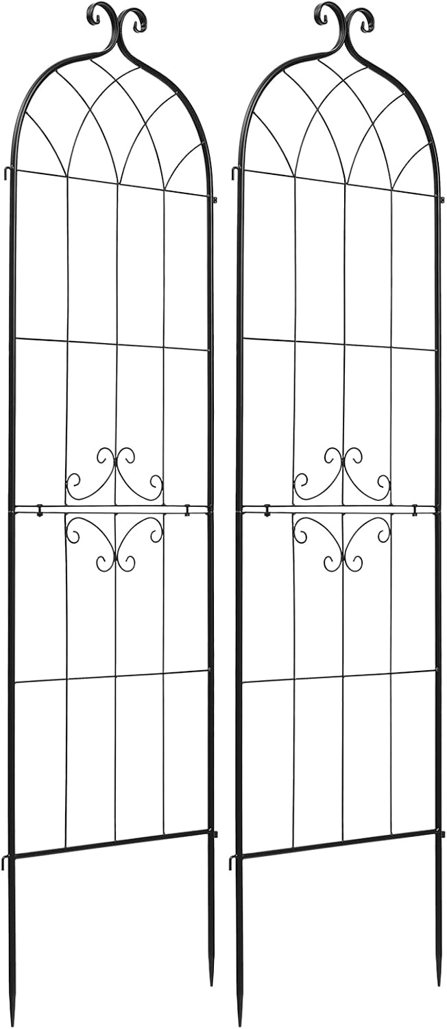 Garden Trellis, 87 x 20 inch Rose Trellis, 2 Packs Garden Flower Rose Trellises with Powder-Coated Finish & Convenient Locking Design, Plant Support Trellises for Flowers, Vegetables, Roses