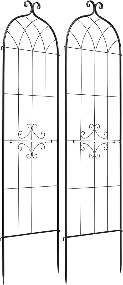 Garden Trellis, 87 x 20 inch Rose Trellis, 2 Packs Garden Flower Rose Trellises with Powder-Coated Finish & Convenient Locking Design, Plant Support Trellises for Flowers, Vegetables, Roses
