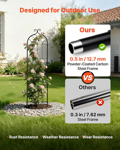 Garden Trellis, 87 x 20 inch Rose Trellis, 2 Packs Garden Flower Rose Trellises with Powder-Coated Finish & Convenient Locking Design, Plant Support Trellises for Flowers, Vegetables, Roses