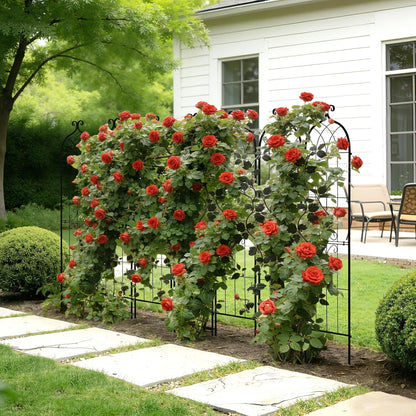Garden Trellis, 87 x 20 inch Rose Trellis, 2 Packs Garden Flower Rose Trellises with Powder-Coated Finish & Convenient Locking Design, Plant Support Trellises for Flowers, Vegetables, Roses