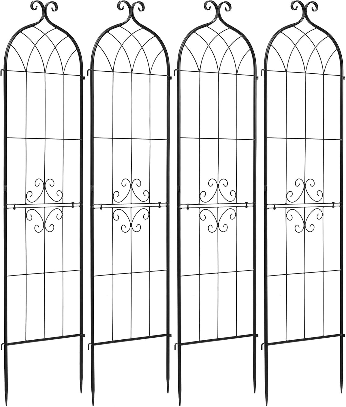 Garden Trellis, 87 x 20 inch Rose Trellis, 2 Packs Garden Flower Rose Trellises with Powder-Coated Finish & Convenient Locking Design, Plant Support Trellises for Flowers, Vegetables, Roses