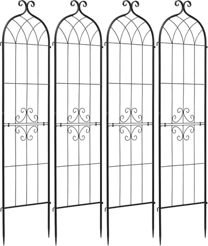 Garden Trellis, 87 x 20 inch Rose Trellis, 2 Packs Garden Flower Rose Trellises with Powder-Coated Finish & Convenient Locking Design, Plant Support Trellises for Flowers, Vegetables, Roses