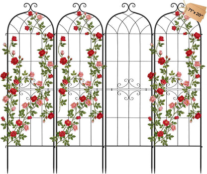 Garden Trellis, 87 x 20 inch Rose Trellis, 2 Packs Garden Flower Rose Trellises with Powder-Coated Finish & Convenient Locking Design, Plant Support Trellises for Flowers, Vegetables, Roses