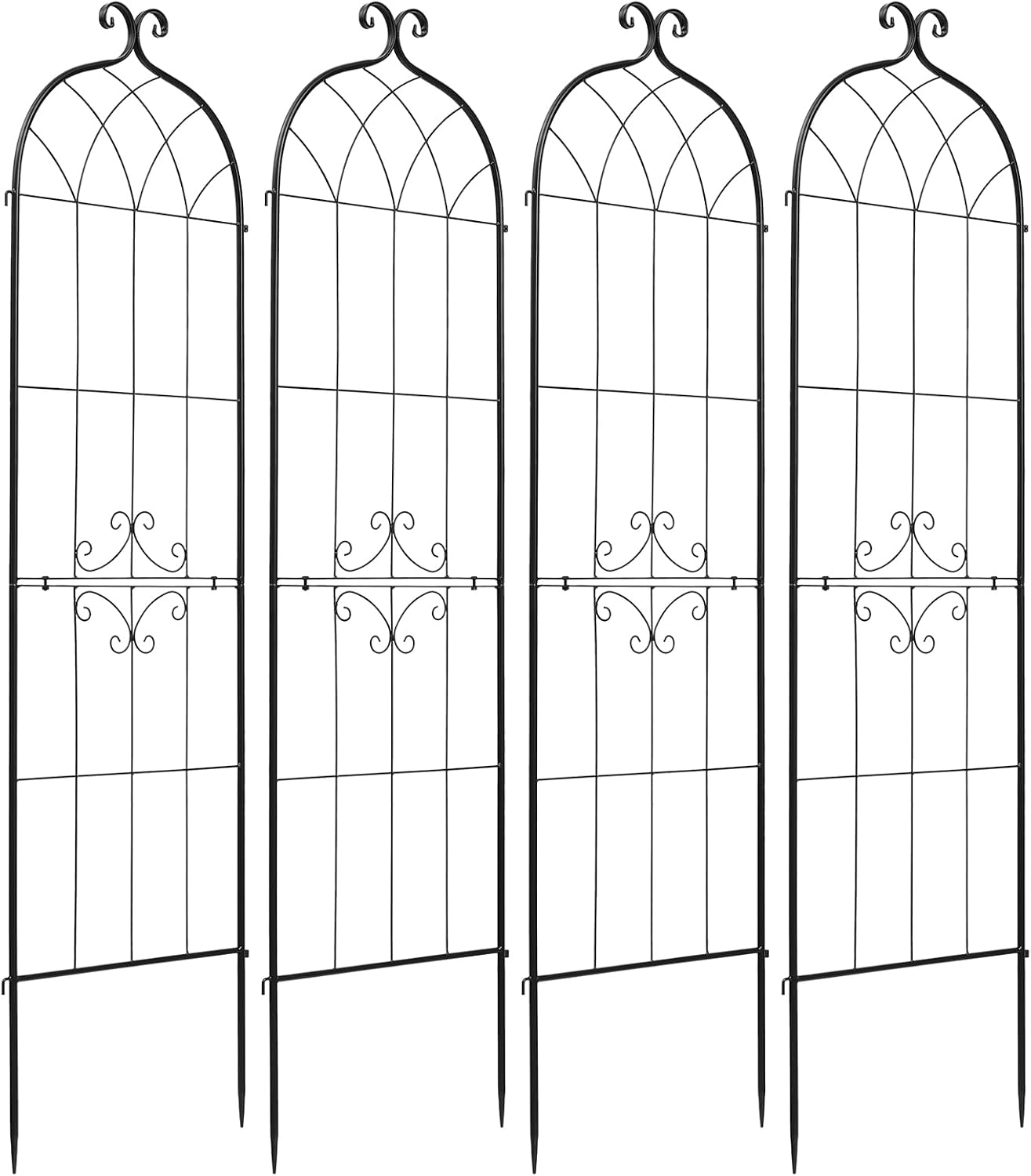 Garden Trellis, 87 x 20 inch Rose Trellis, 2 Packs Garden Flower Rose Trellises with Powder-Coated Finish & Convenient Locking Design, Plant Support Trellises for Flowers, Vegetables, Roses