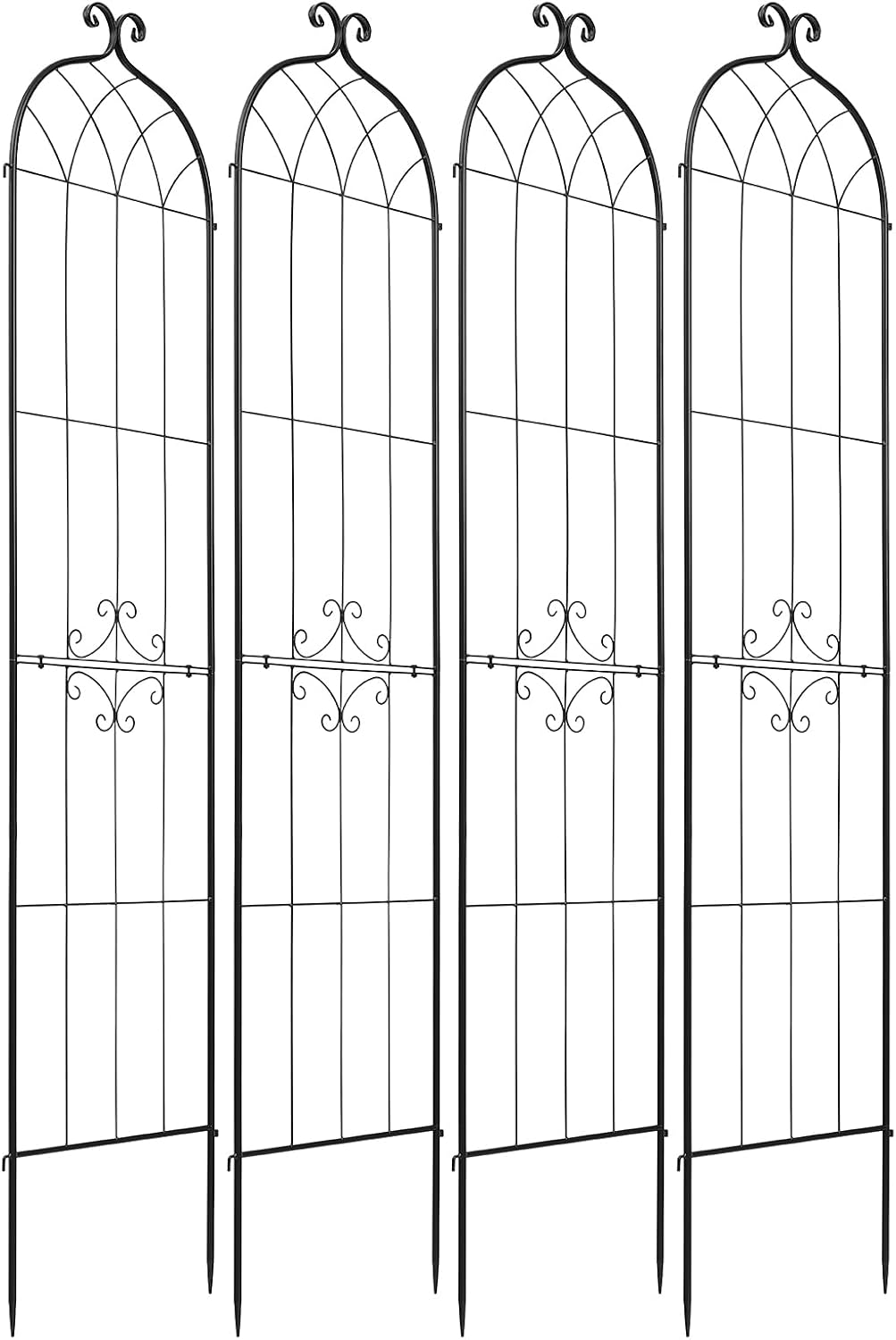 Garden Trellis, 87 x 20 inch Rose Trellis, 2 Packs Garden Flower Rose Trellises with Powder-Coated Finish & Convenient Locking Design, Plant Support Trellises for Flowers, Vegetables, Roses