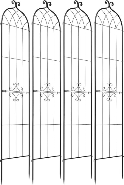 Garden Trellis, 87 x 20 inch Rose Trellis, 2 Packs Garden Flower Rose Trellises with Powder-Coated Finish & Convenient Locking Design, Plant Support Trellises for Flowers, Vegetables, Roses