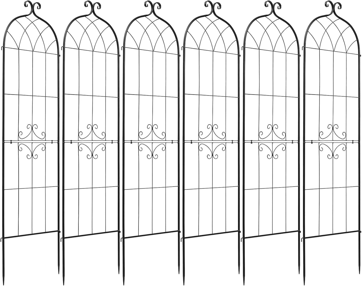 Garden Trellis, 87 x 20 inch Rose Trellis, 2 Packs Garden Flower Rose Trellises with Powder-Coated Finish & Convenient Locking Design, Plant Support Trellises for Flowers, Vegetables, Roses