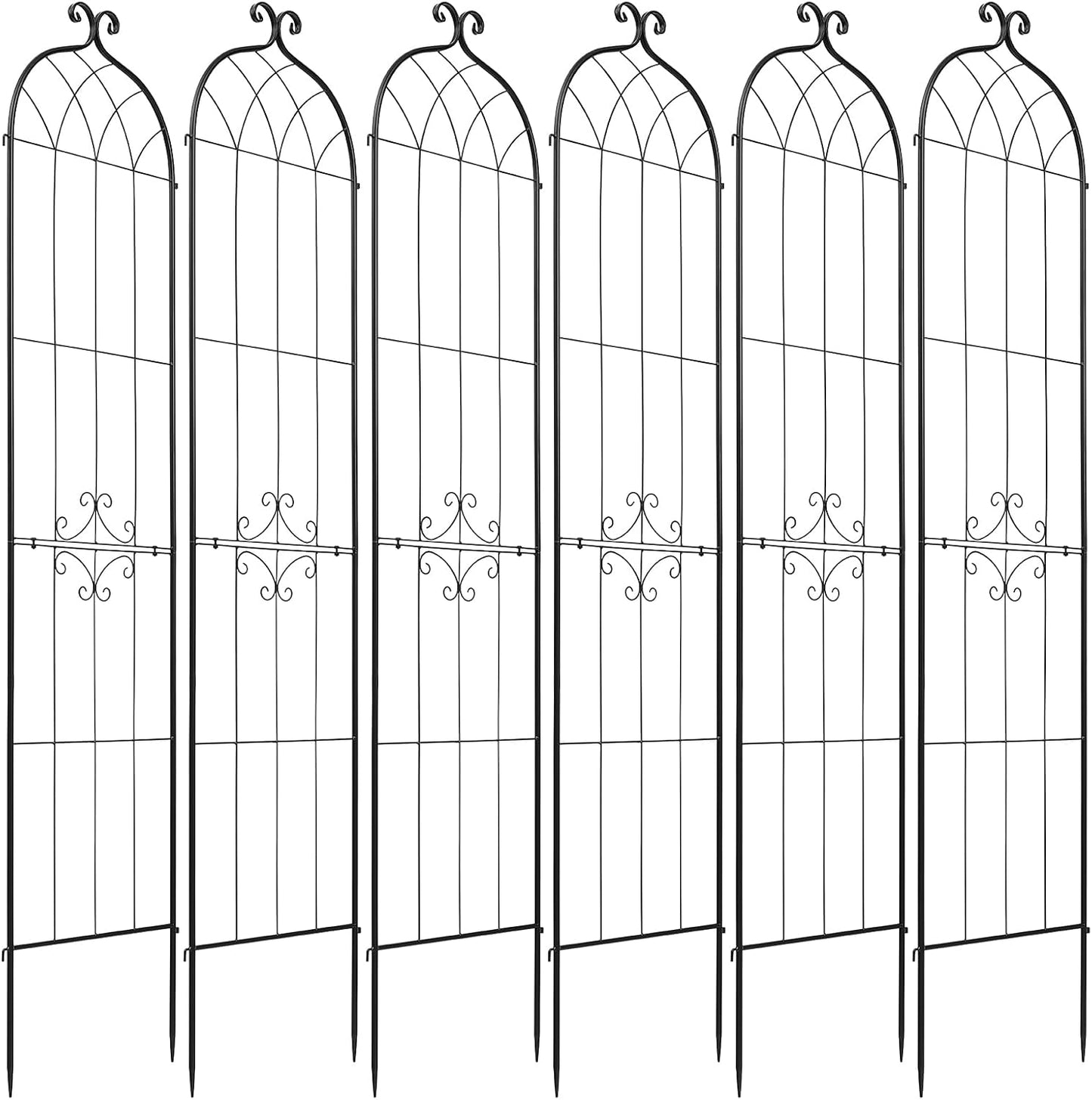 Garden Trellis, 87 x 20 inch Rose Trellis, 2 Packs Garden Flower Rose Trellises with Powder-Coated Finish & Convenient Locking Design, Plant Support Trellises for Flowers, Vegetables, Roses