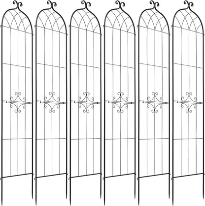 Garden Trellis, 87 x 20 inch Rose Trellis, 2 Packs Garden Flower Rose Trellises with Powder-Coated Finish & Convenient Locking Design, Plant Support Trellises for Flowers, Vegetables, Roses