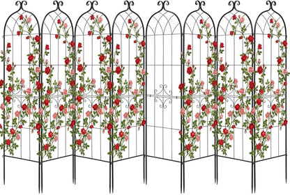 Garden Trellis, 87 x 20 inch Rose Trellis, 2 Packs Garden Flower Rose Trellises with Powder-Coated Finish & Convenient Locking Design, Plant Support Trellises for Flowers, Vegetables, Roses