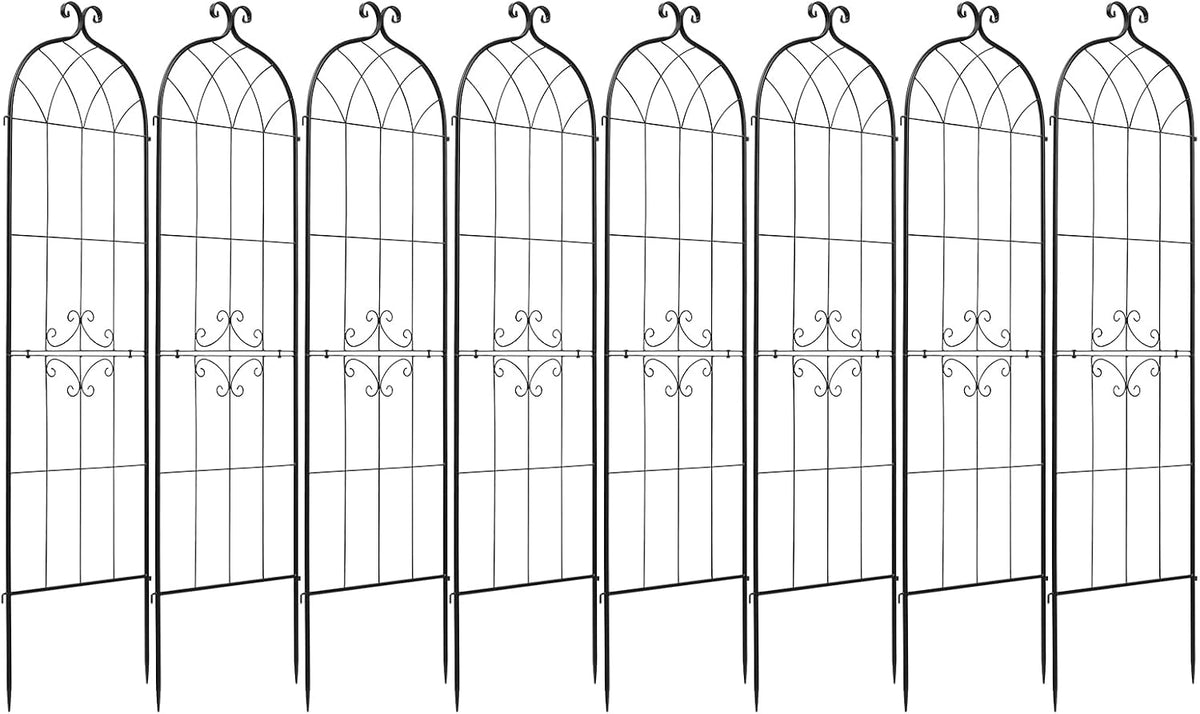 Garden Trellis, 87 x 20 inch Rose Trellis, 2 Packs Garden Flower Rose Trellises with Powder-Coated Finish & Convenient Locking Design, Plant Support Trellises for Flowers, Vegetables, Roses
