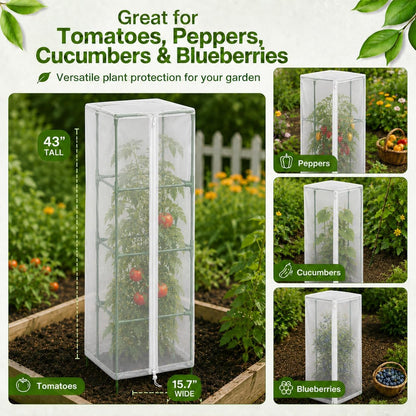 Garden Tomato Plant Cover Netting, Fits 40–50" Square Tomato Cages